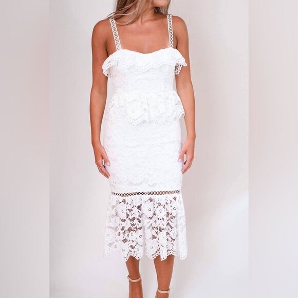 NWT LIKELY Leigh Dress in White Size US 8 - Picture 1 of 16